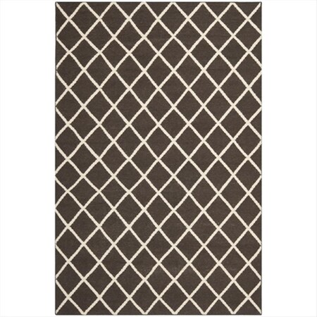 Safavieh 6 Ft. X 9 Ft. Medium Rectangle Contemporary Dhurries- Brown And Ivory- Flatweave Rug DHU565C-6